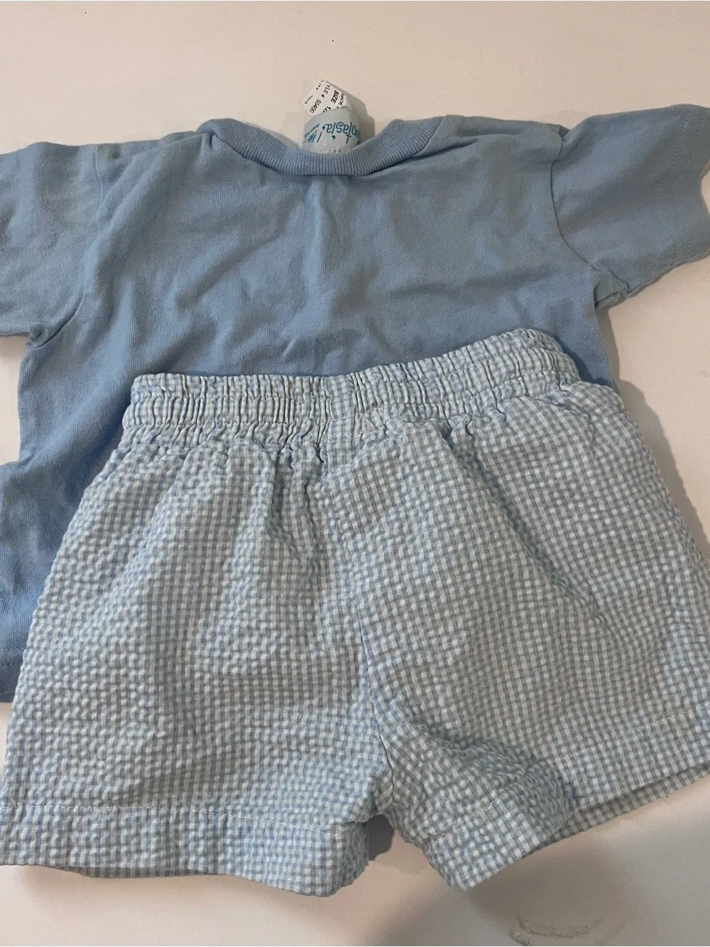 Funtasia Too Baby Boy Swim Set 12m Crab Seersucker Swim Trunks Light Blue